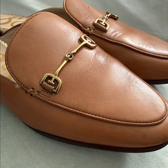 Sam Edelman Cognac Leather Horsebit Slide Loafers - Picture 8 of 8